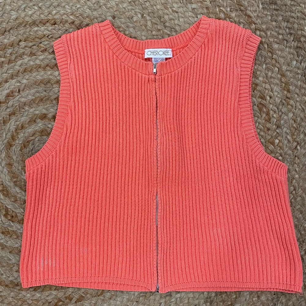 Coral pink, zipper sweater vest. In great condition